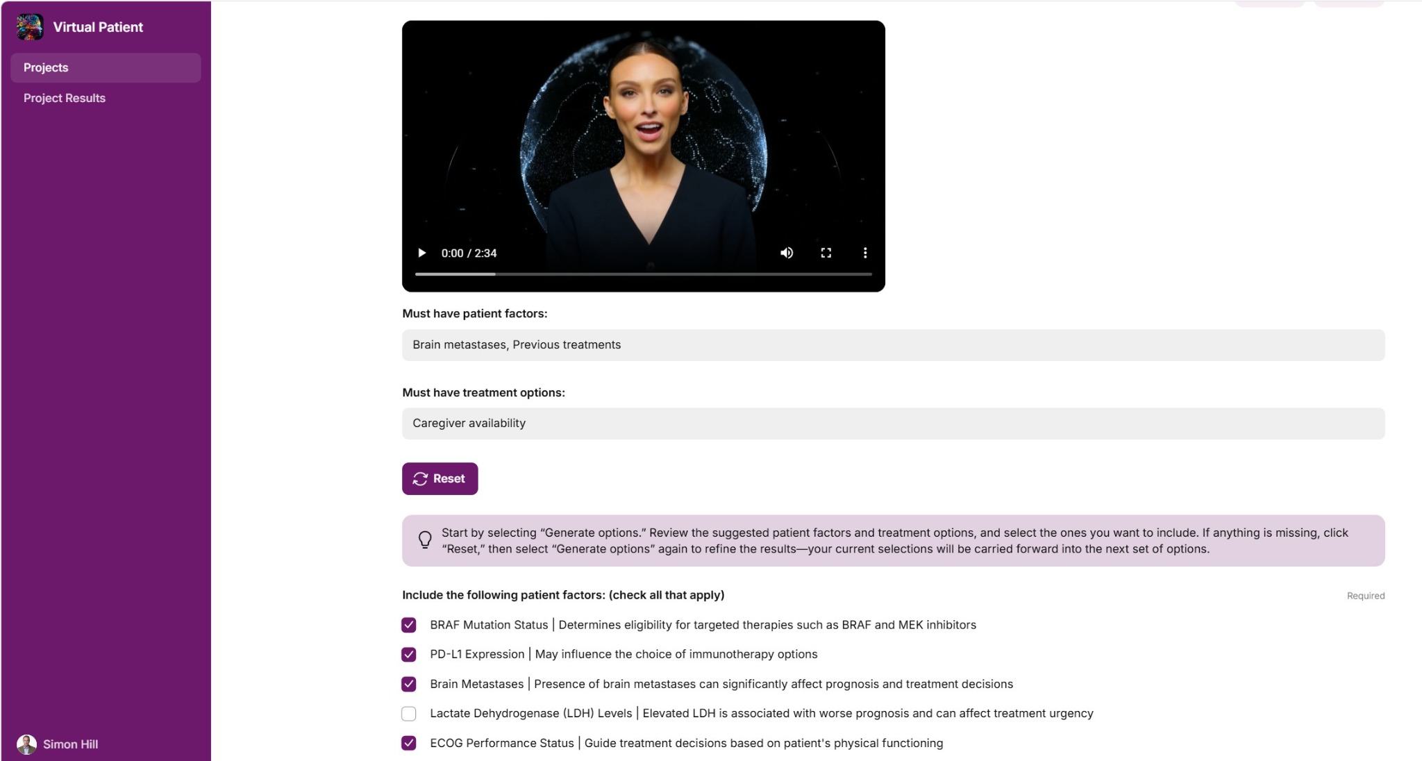 Patient creation screen